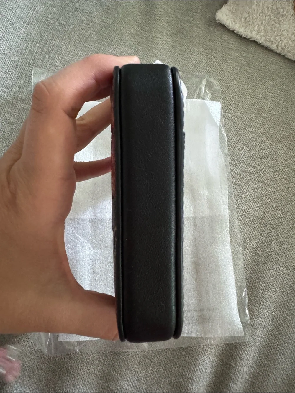 NWT Coach Black Cherry Sequin Leather Zip Card Case